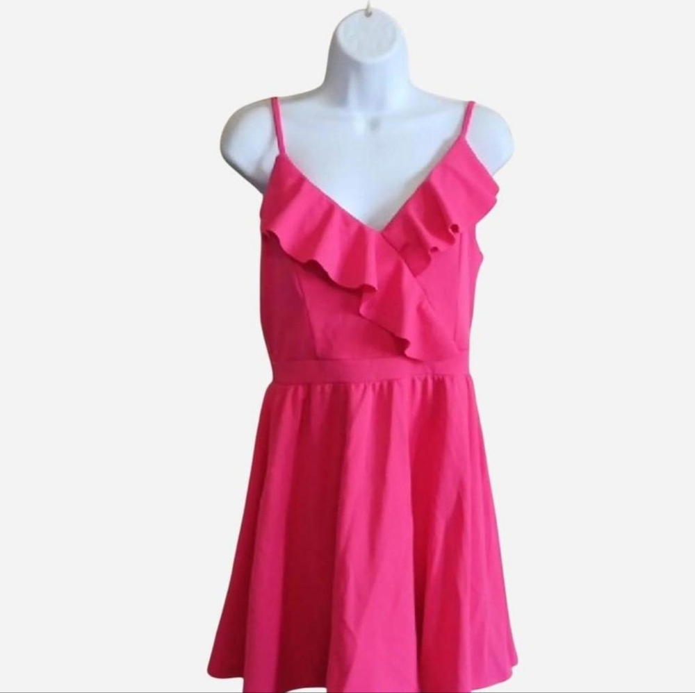 Pink Ruffle BalletCore Sleeveless Tulle Mini Dress, Emerald Sundae Ballet, Large